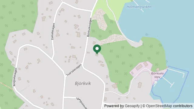 Karta som visar var Veterinär Nina AB ligger: Björksalavägen 56, 13956 Värmdö